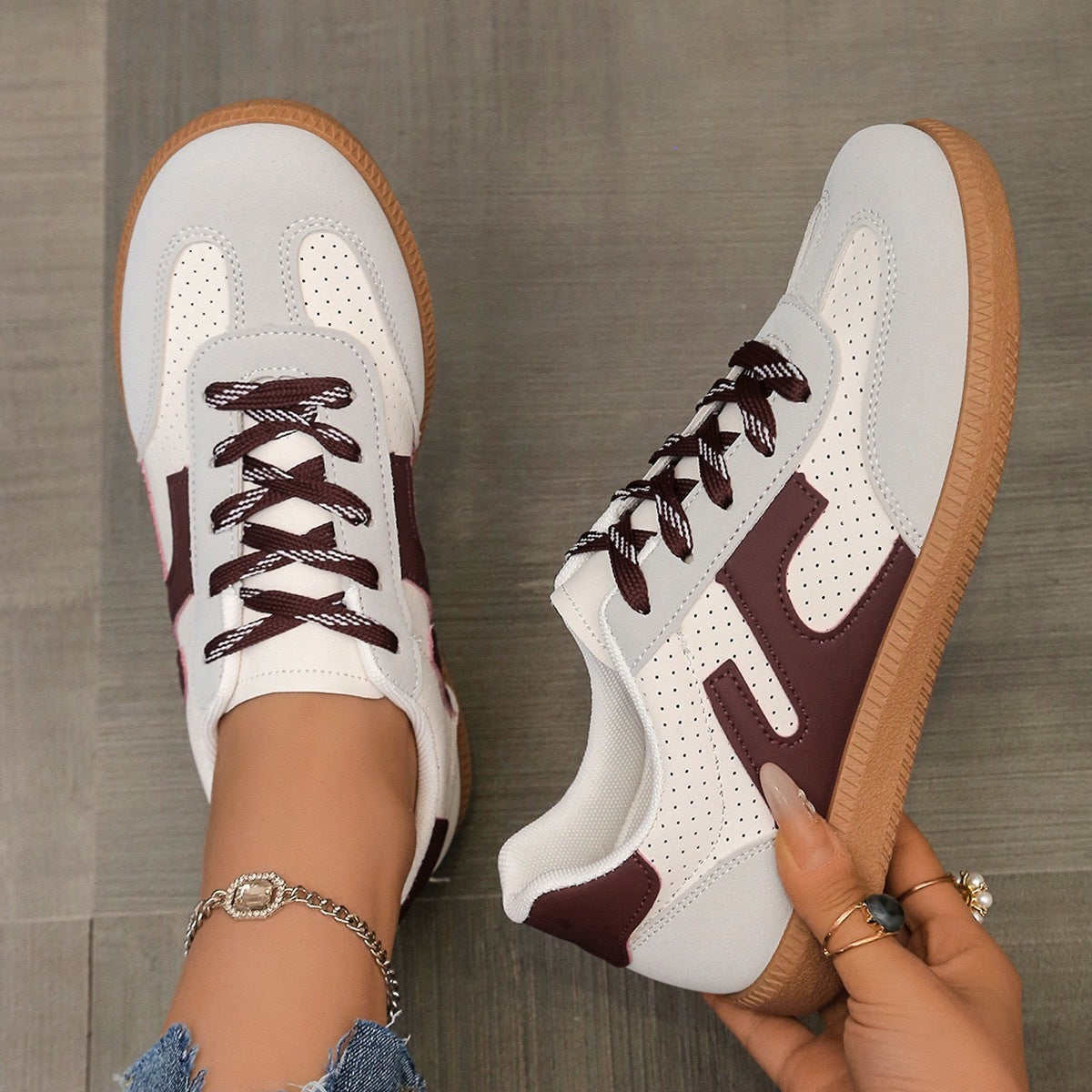European And American Retro Color Matching Plus Size German Training Shoes Sneaker